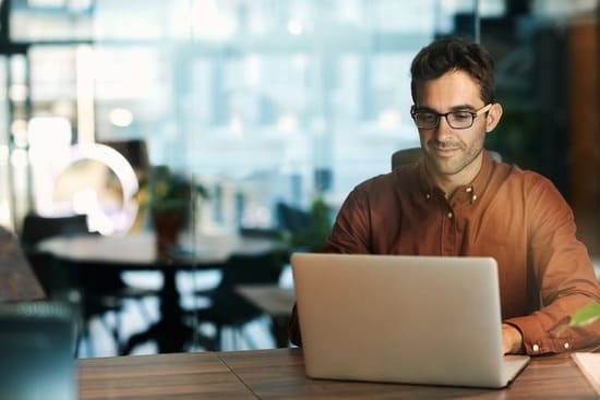 Man sitting at a computer